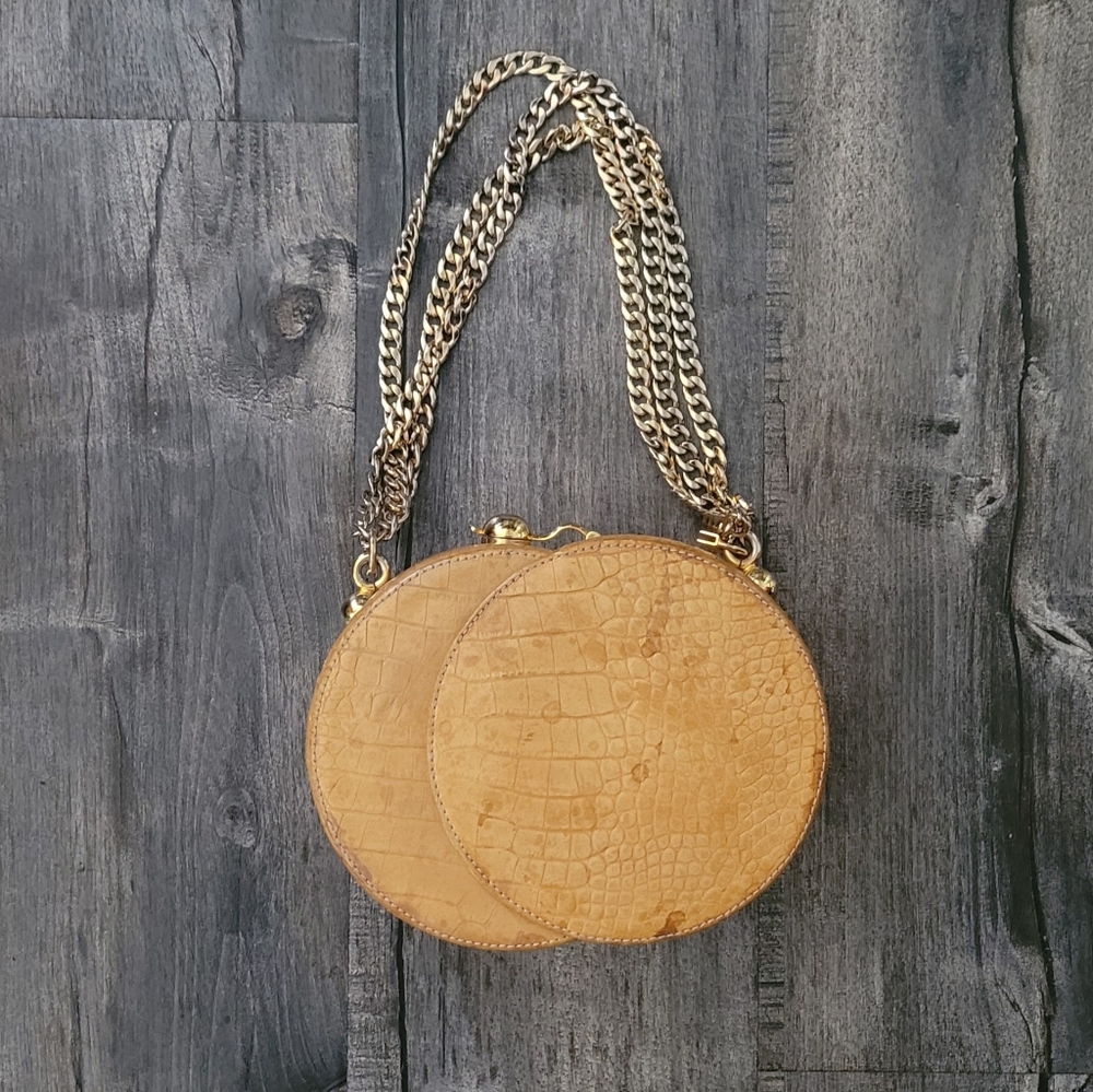 Mustard Tan Intersecting Purse